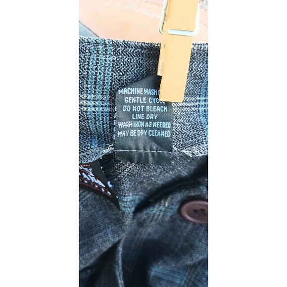 Vintage Tracy Evans 7 Woven Plaid Mini Skirt Women Blue Gray Y2K Academia Lolita - Picture 6 of 6